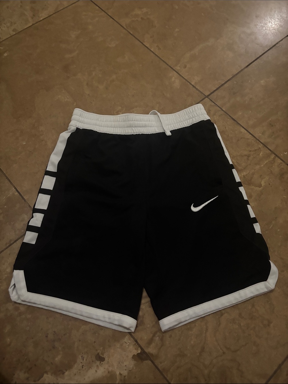 Nike Black & White Kids Athletic Shorts with Side Stripe